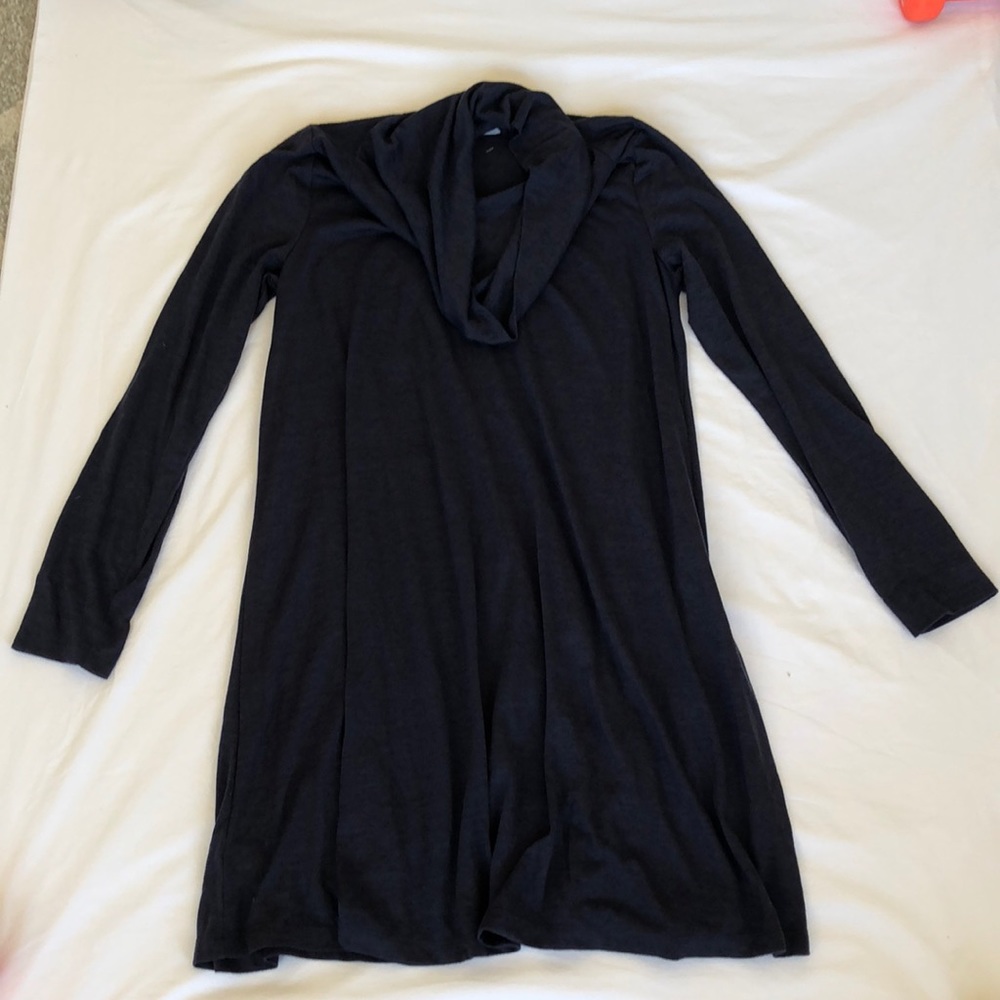 Navy blue cowl neck dress